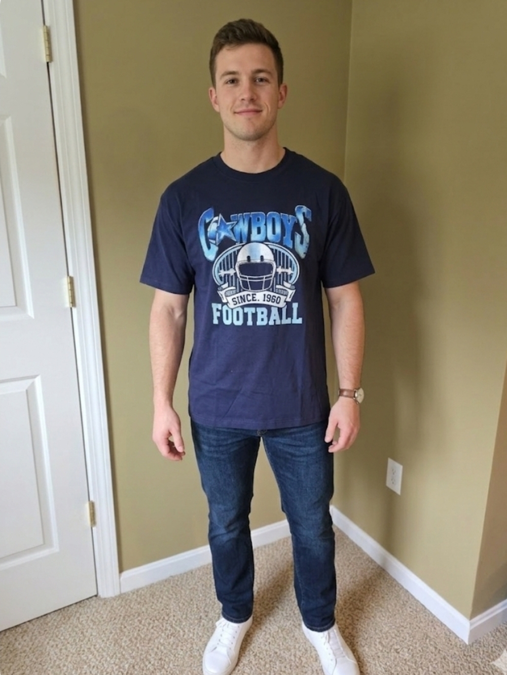 Cowboys Football Graphic Tee - Navy Blue